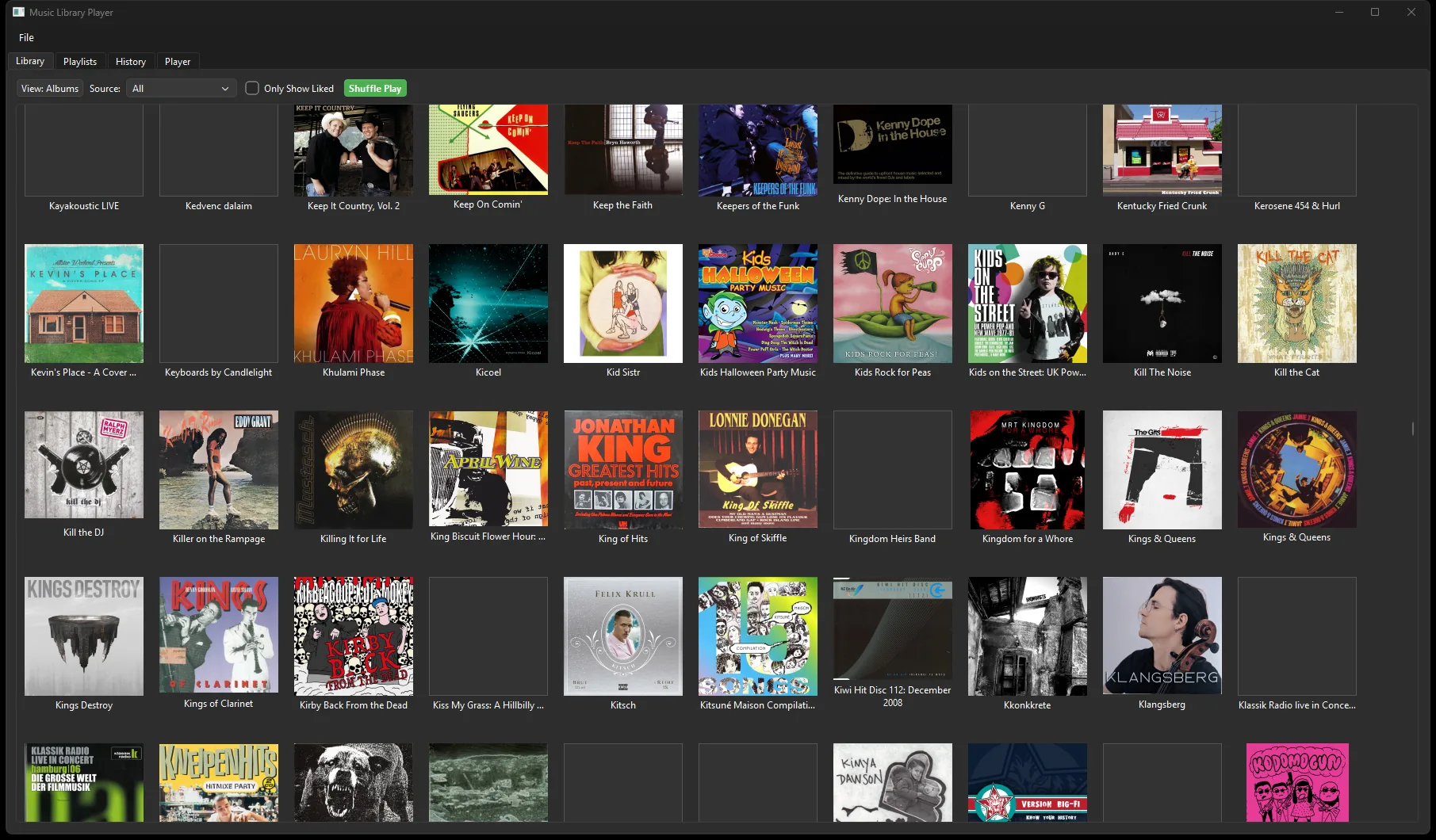 Screenshot of Music Library Player