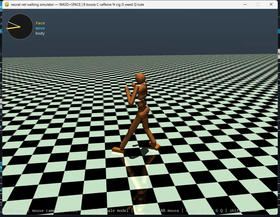 Screenshot of Neural Net Walking Simulator