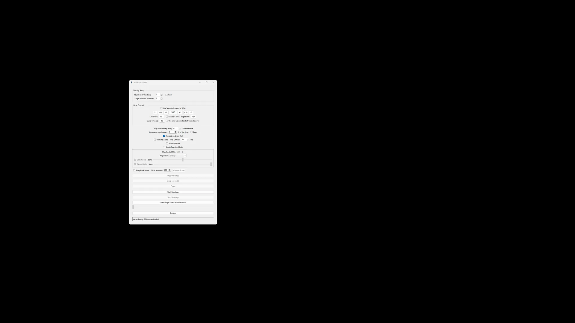 Screenshot of VLC BPM Controller